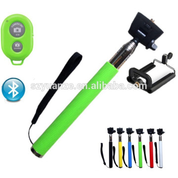 Stick selfie avec bouton d&#39;obturateur bluetooth, prise de câble poteau selfie stick